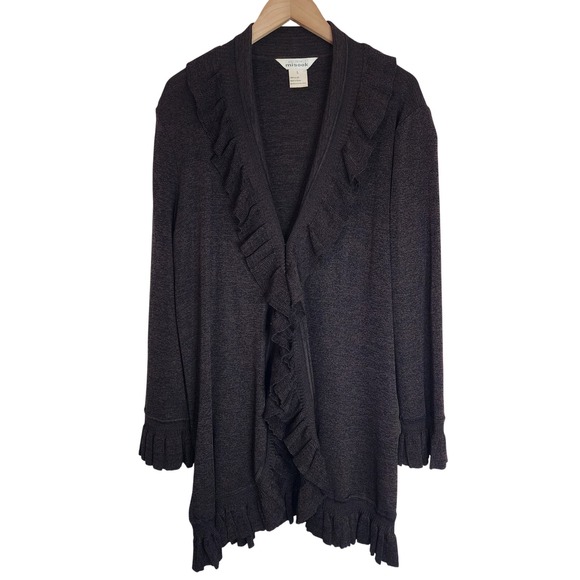 Misook Sweater Cardigan Women's Large Long Sleeve Brown - Picture 1 of 4